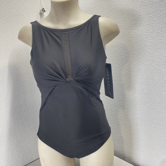 Miraclesuit Women’s Evoke Higher Neck One-Piece Swimsuit Size 8 Black – - Picture 1 of 1
